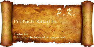 Prifach Katalin névjegykártya
